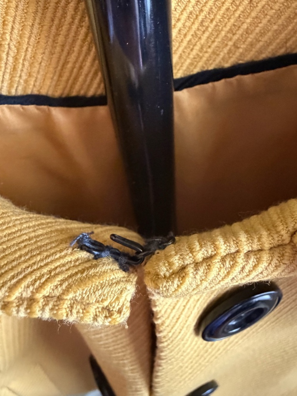 Laura Petites Cropped Peacoat Jacket in Mustard - Picture 10 of 12